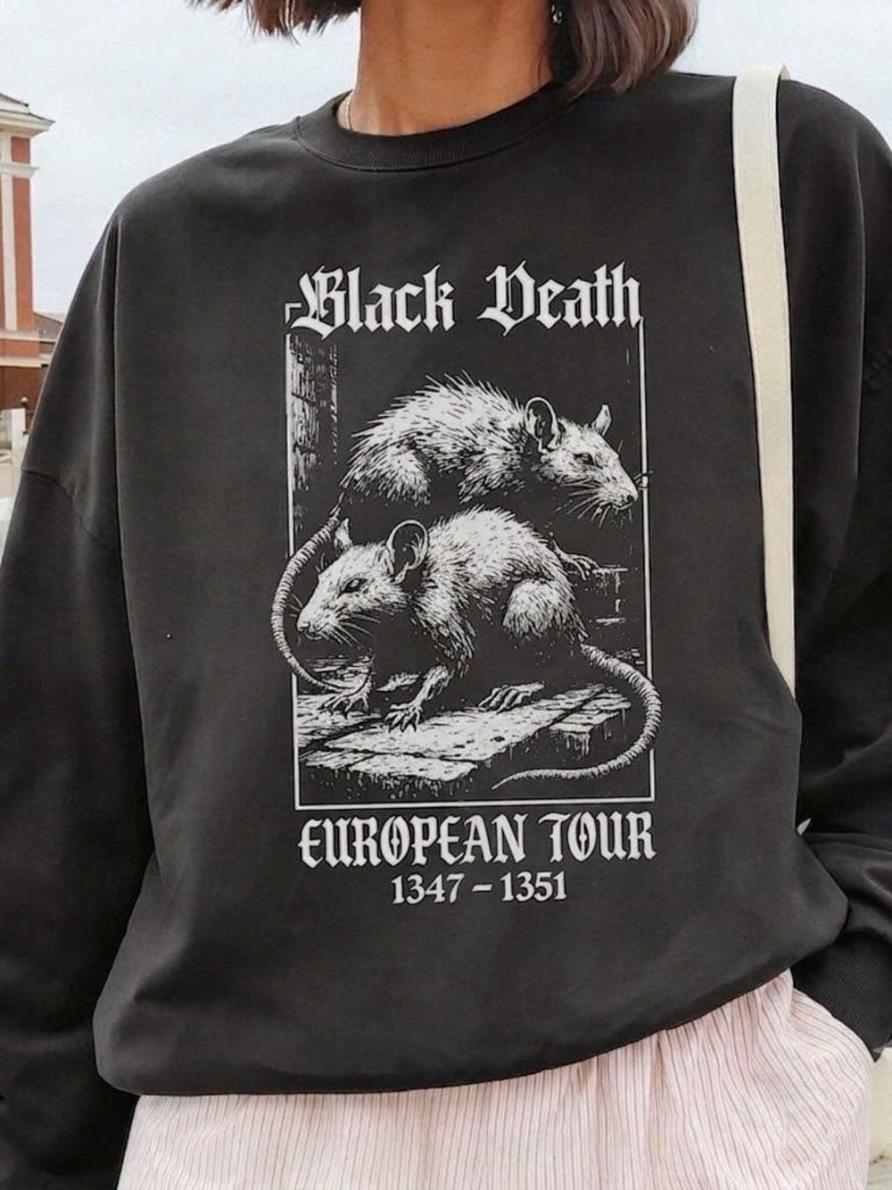 Black 'Black Death European Tour' Graphic Sweatshirt - Men